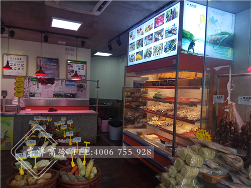 廣州菁禾田園鮮肉保鮮柜工程案例,熟食展示柜圖片大全,二手熟食展示柜,賣(mài)熟食的展示柜,熟食柜圖片,
